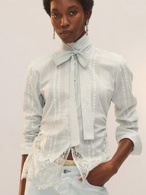 ZARA STUDIO LIMITED EDITION LACE TIE SHIRT